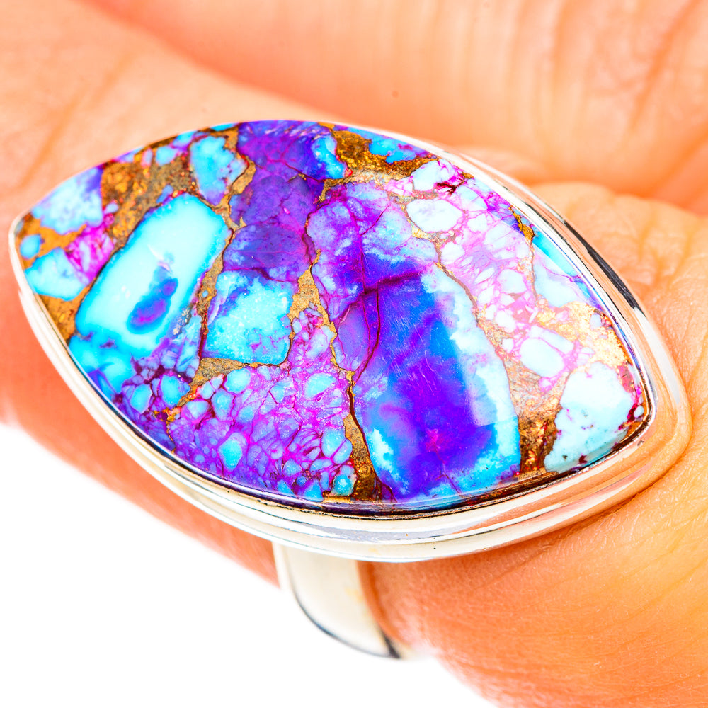 Purple Copper Composite Turquoise Rings handcrafted by Anasilvercos - RING123751