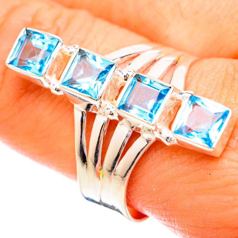 Swiss Blue Topaz Rings handcrafted by Anasilvercos - RING123759