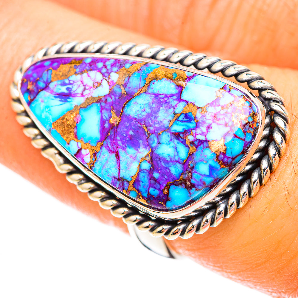 Purple Copper Composite Turquoise Rings handcrafted by Anasilvercos - RING123763