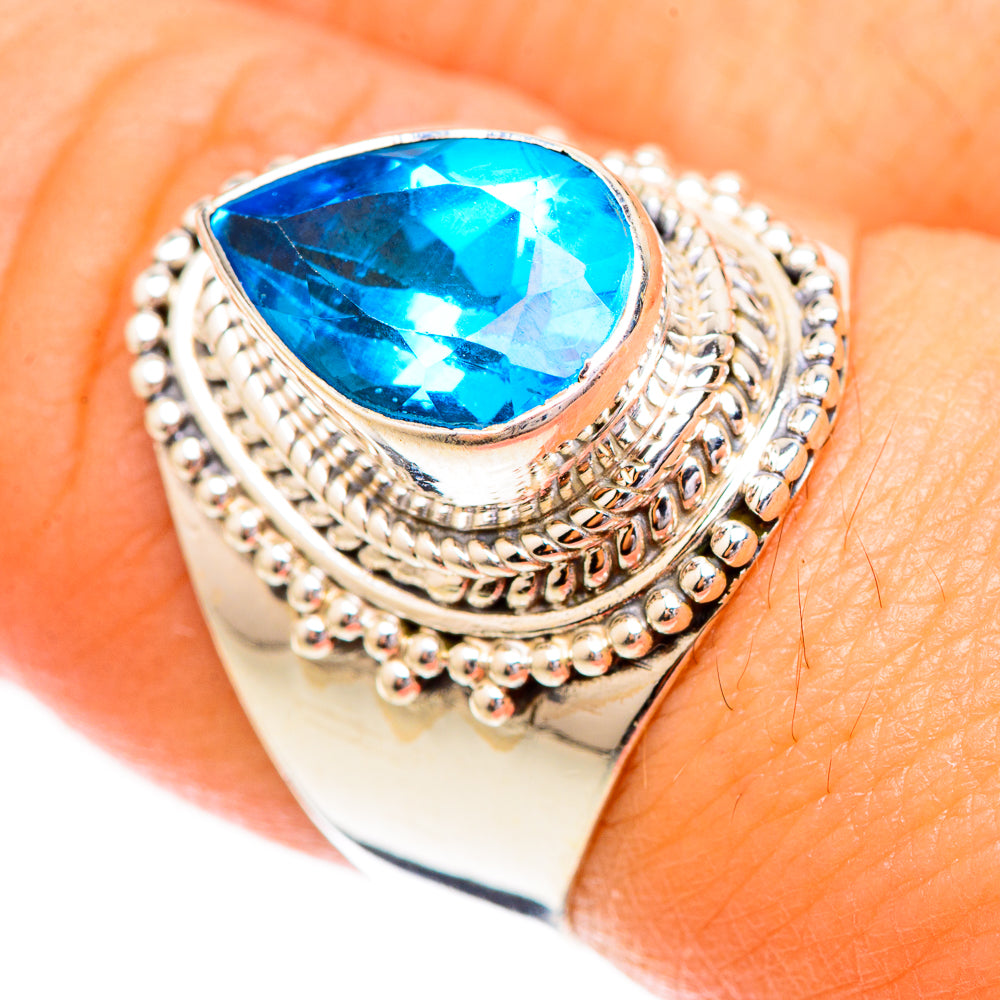 Swiss Blue Topaz Rings handcrafted by Anasilvercos - RING123779