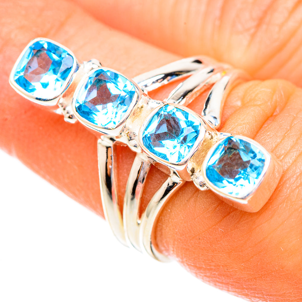 Swiss Blue Topaz Rings handcrafted by Anasilvercos - RING123780