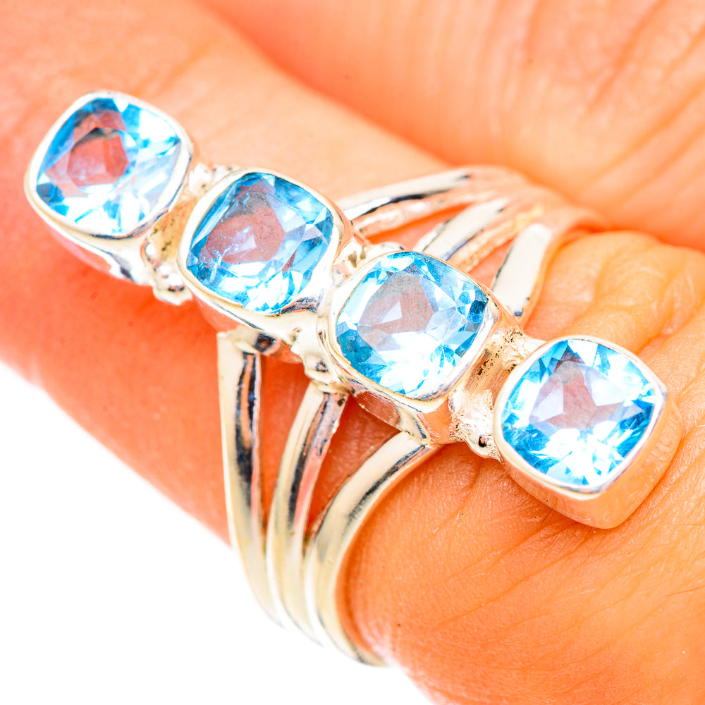 Swiss Blue Topaz Rings handcrafted by Anasilvercos - RING123793