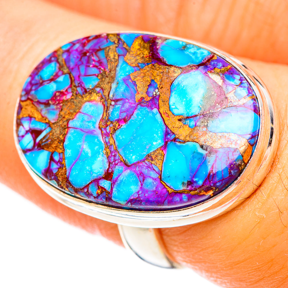 Purple Copper Composite Turquoise Rings handcrafted by Anasilvercos - RING123797