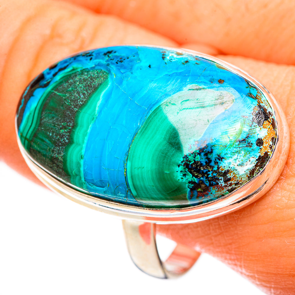 Malachite In Chrysocolla Rings handcrafted by Anasilvercos - RING123808