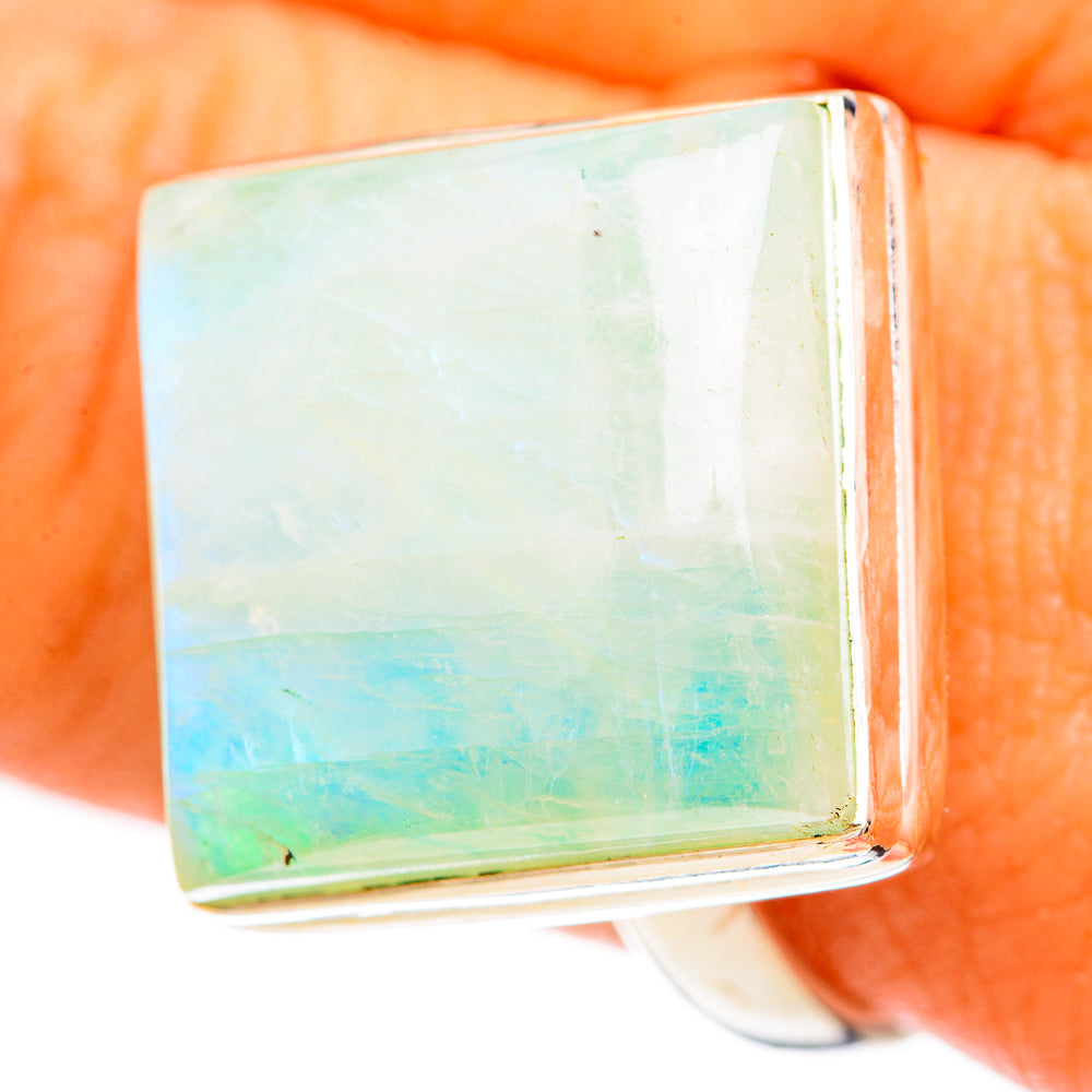 Green Moonstone Rings handcrafted by Anasilvercos - RING123814