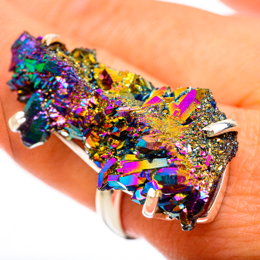 Titanium Sunshine Druzy Rings handcrafted by Anasilvercos - RING123824