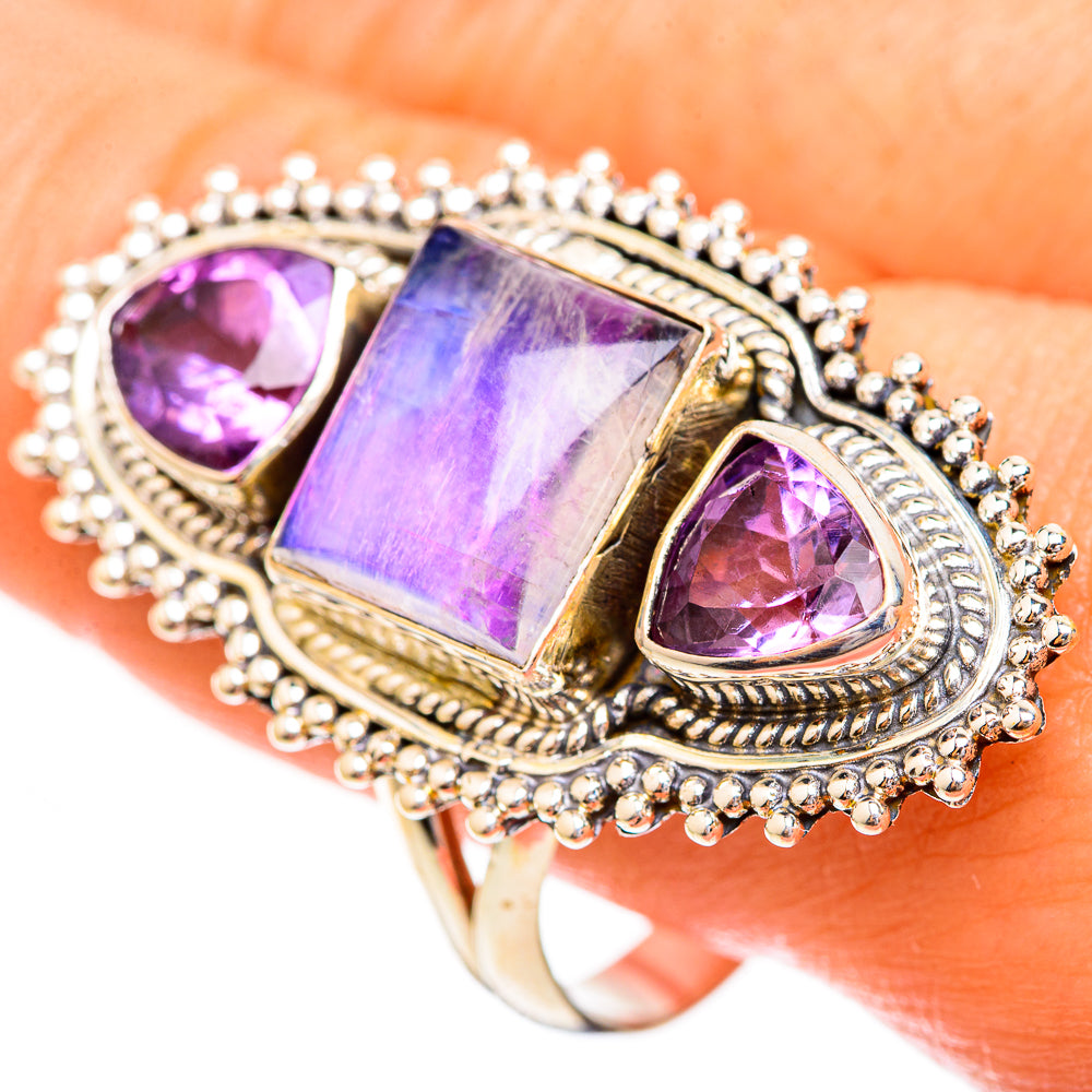 Pink Moonstone Rings handcrafted by Anasilvercos - RING123839