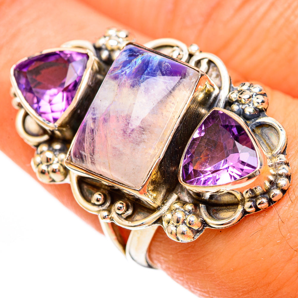 Pink Moonstone Rings handcrafted by Anasilvercos - RING123844