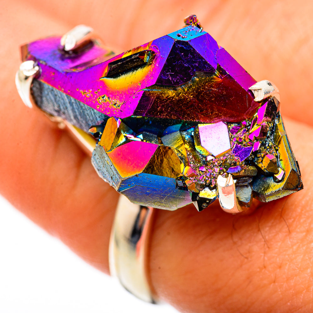 Titanium Sunshine Druzy Rings handcrafted by Anasilvercos - RING123846