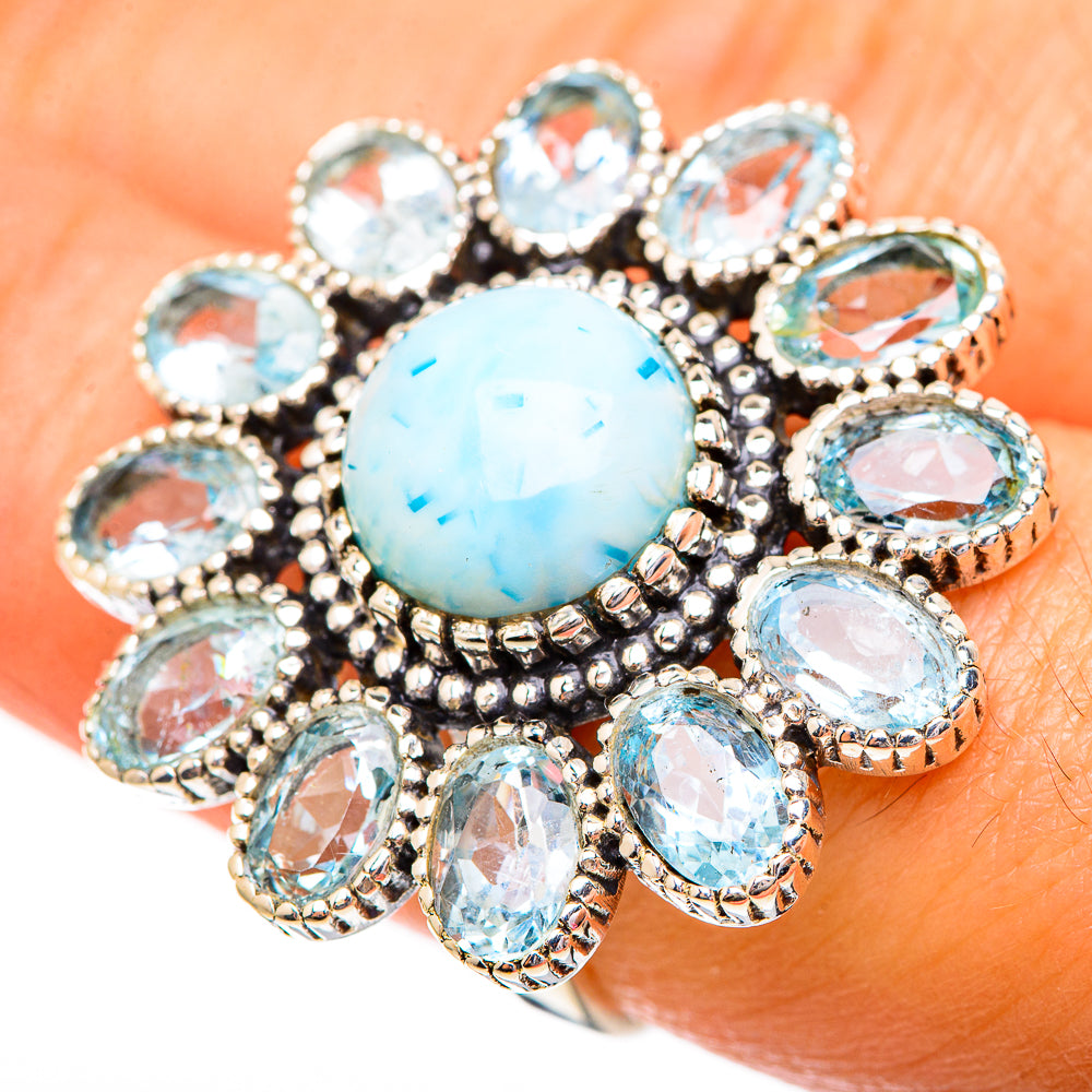 Larimar Rings handcrafted by Anasilvercos - RING123852