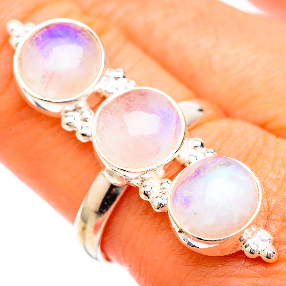 Rainbow Moonstone Rings handcrafted by Anasilvercos - RING123870