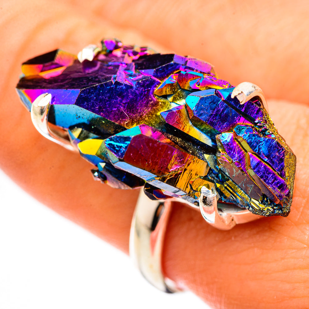 Titanium Sunshine Druzy Rings handcrafted by Anasilvercos - RING123871