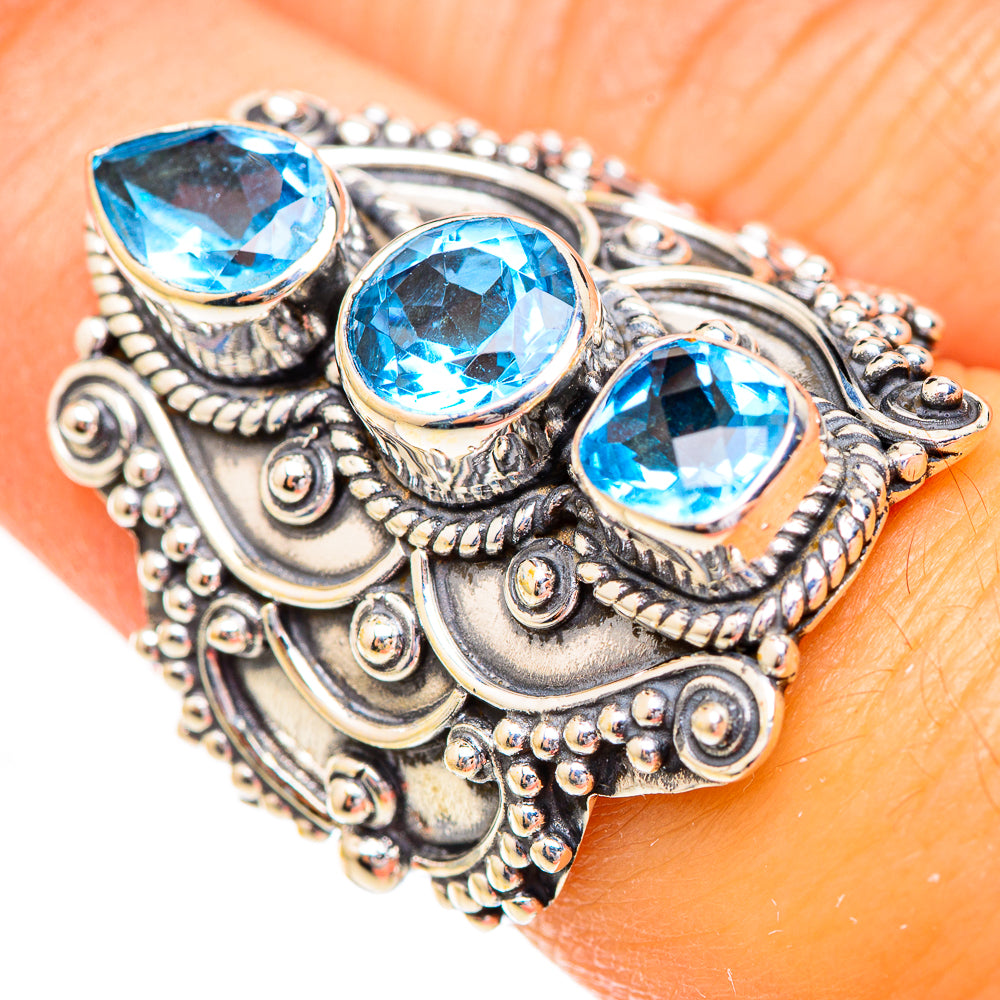 Swiss Blue Topaz Rings handcrafted by Anasilvercos - RING123879