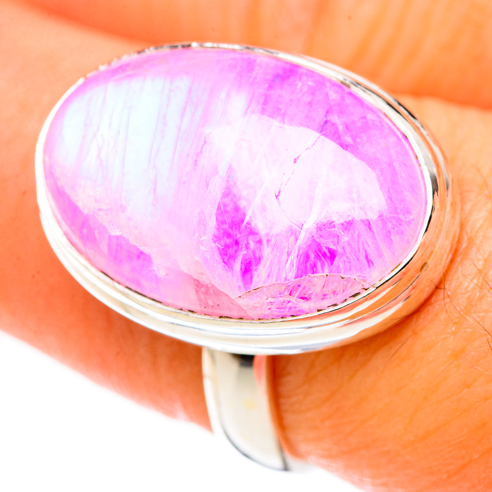 Pink Moonstone Rings handcrafted by Anasilvercos - RING123907