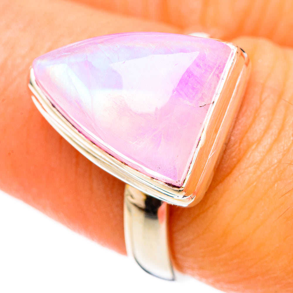 Pink Moonstone Rings handcrafted by Anasilvercos - RING123908