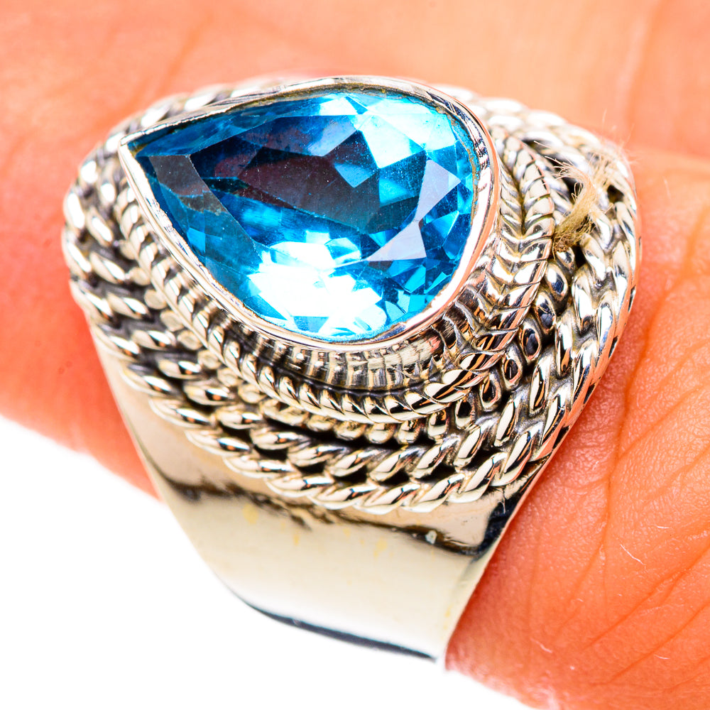 Swiss Blue Topaz Rings handcrafted by Anasilvercos - RING123923