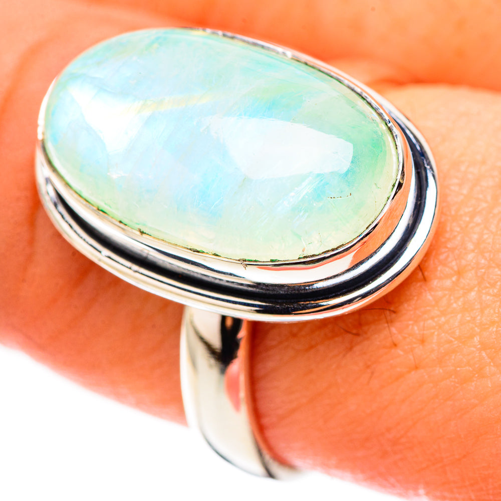 Green Moonstone Rings handcrafted by Anasilvercos - RING123931