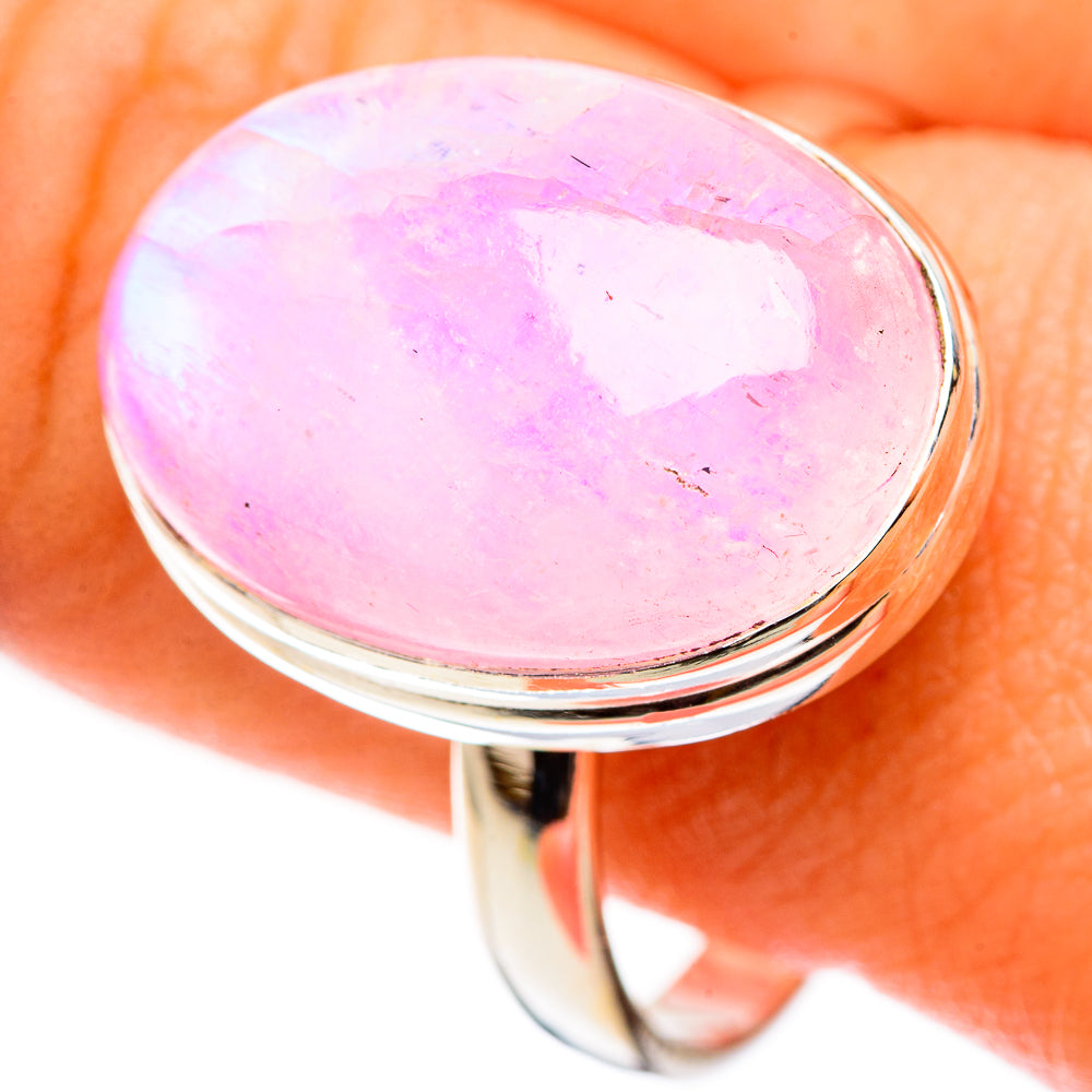 Pink Moonstone Rings handcrafted by Anasilvercos - RING123935