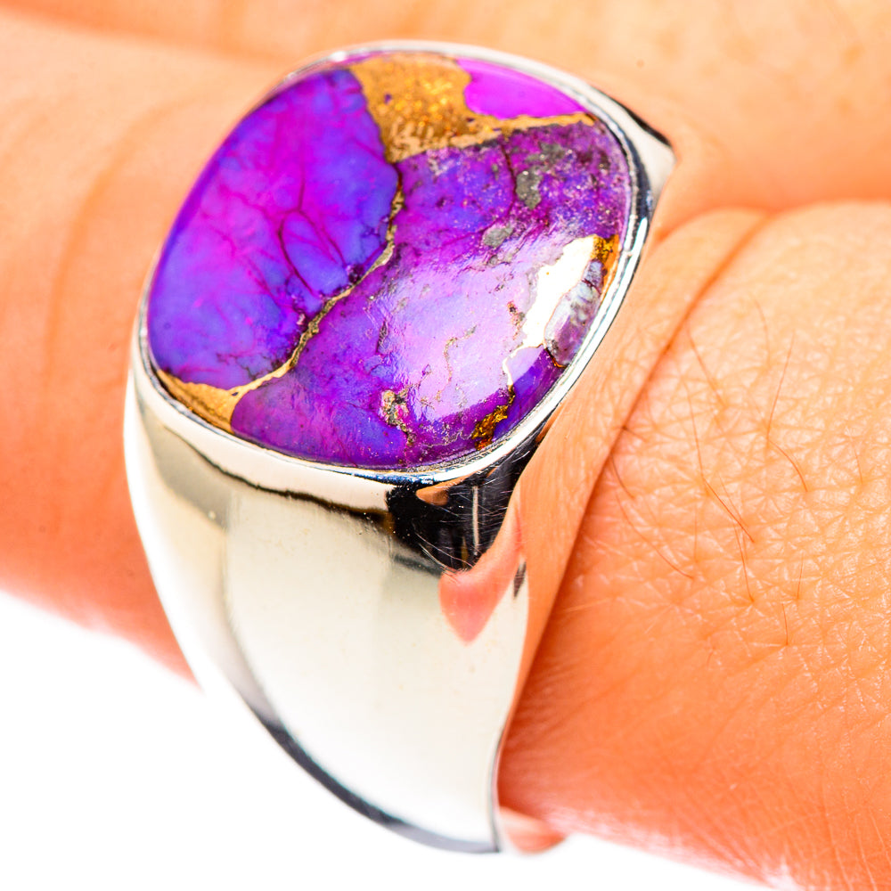 Purple Copper Composite Turquoise Rings handcrafted by Anasilvercos - RING123939