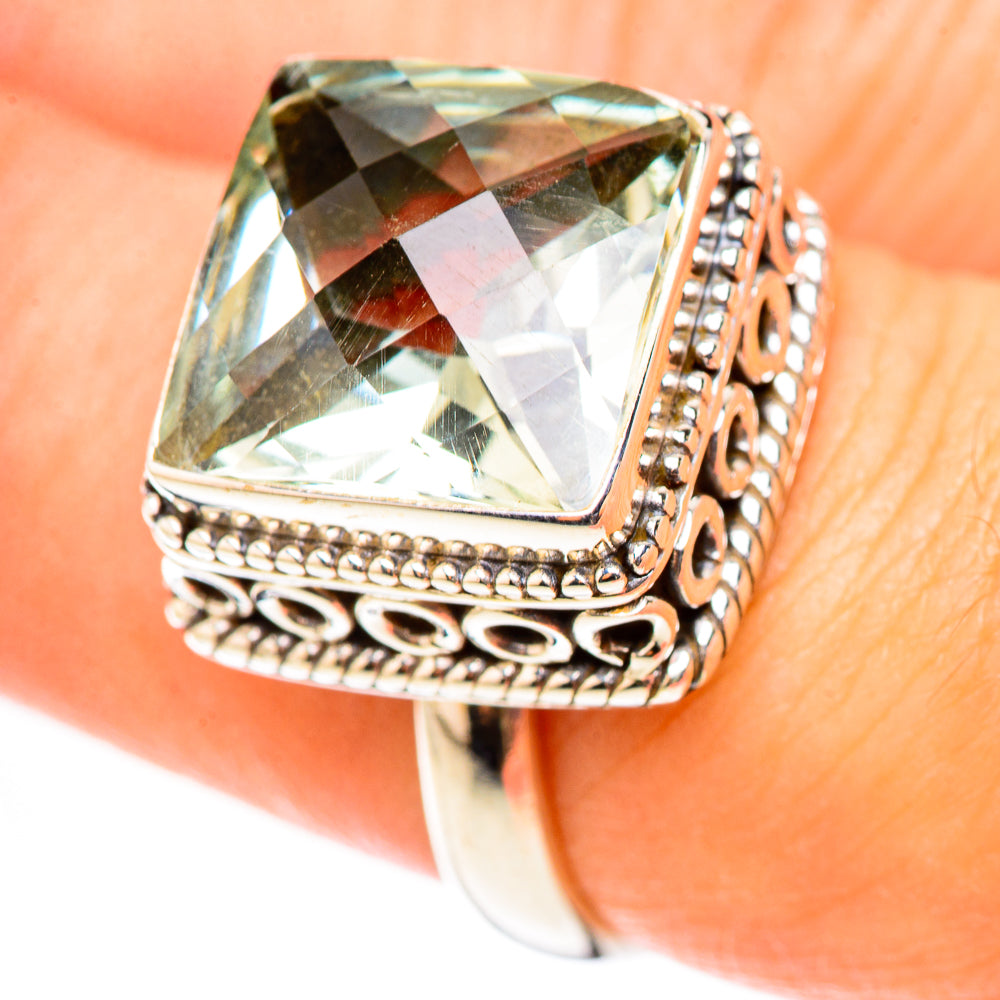 Green Amethyst Rings handcrafted by Anasilvercos - RING123957