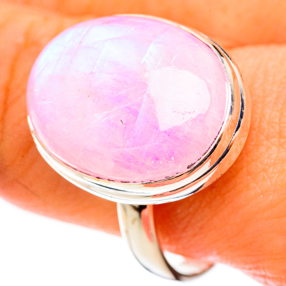 Pink Moonstone Rings handcrafted by Anasilvercos - RING123963