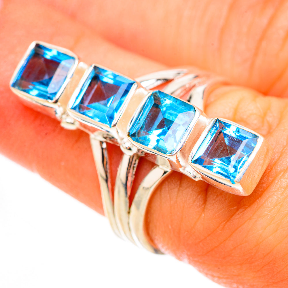 Swiss Blue Topaz Rings handcrafted by Anasilvercos - RING123980