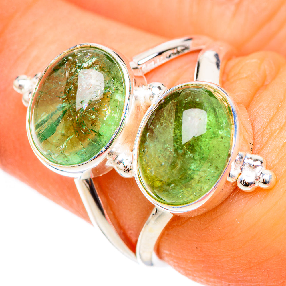 Green Tourmaline Rings handcrafted by Anasilvercos - RING123984