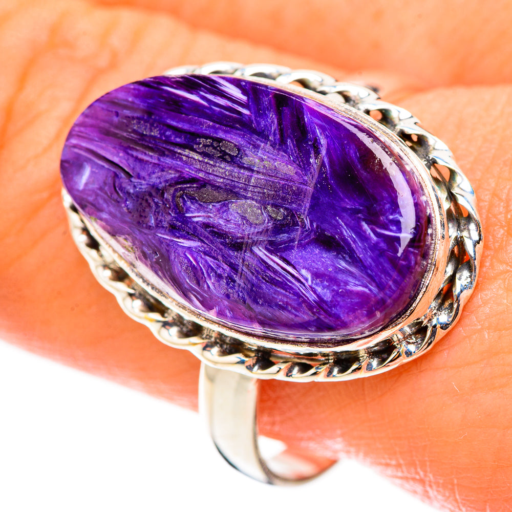 Charoite Rings handcrafted by Anasilvercos - RING124017