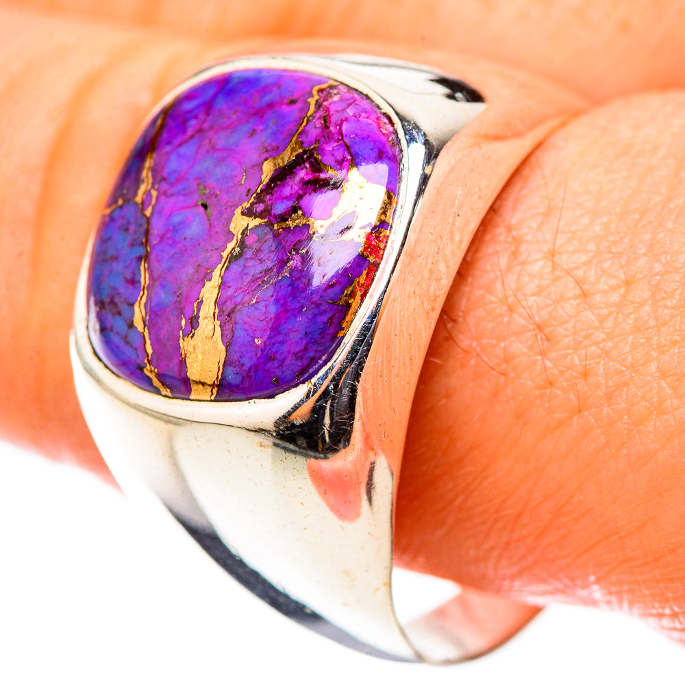 Purple Copper Composite Turquoise Rings handcrafted by Anasilvercos - RING124018