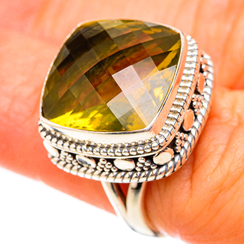 Lemon Quartz Rings handcrafted by Anasilvercos - RING124025