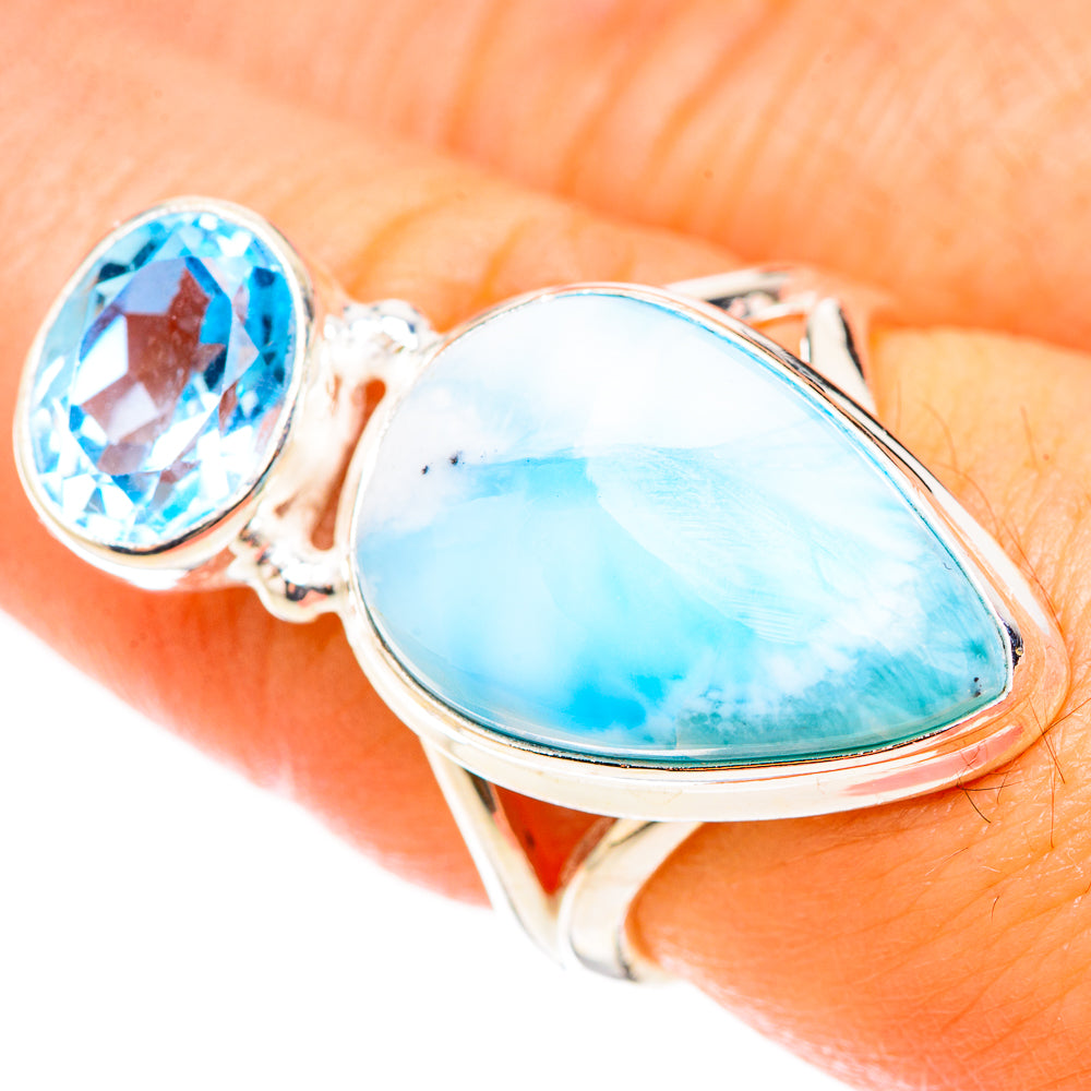 Larimar Rings handcrafted by Anasilvercos - RING124028