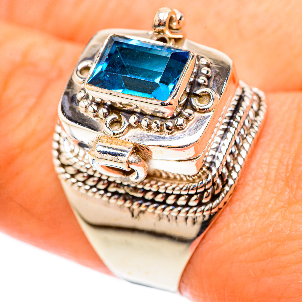 Swiss Blue Topaz Rings handcrafted by Anasilvercos - RING124029