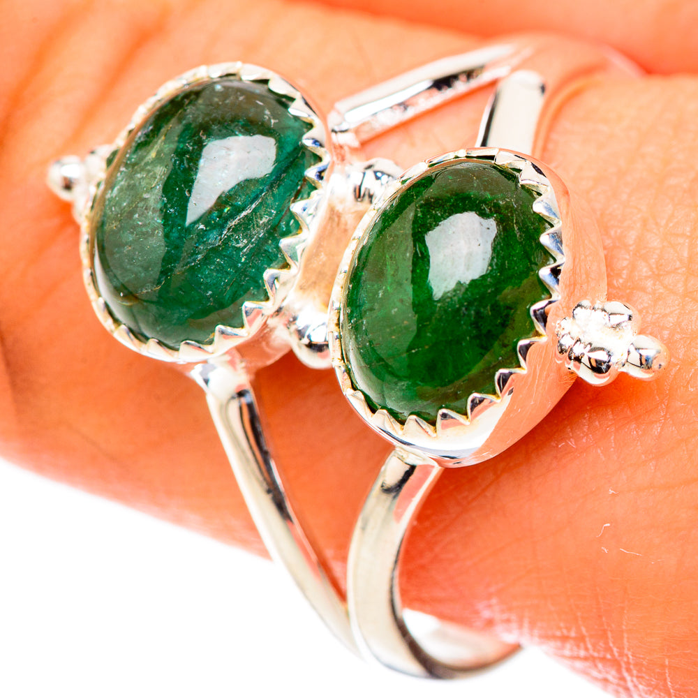 Green Tourmaline Rings handcrafted by Anasilvercos - RING124034