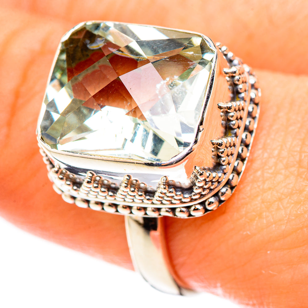 Green Amethyst Rings handcrafted by Anasilvercos - RING124037