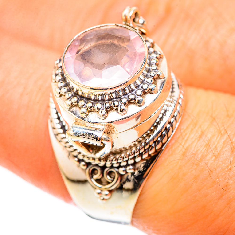 Rose Quartz Rings handcrafted by Anasilvercos - RING124039
