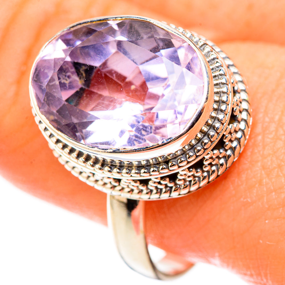 Pink Amethyst Rings handcrafted by Anasilvercos - RING124044