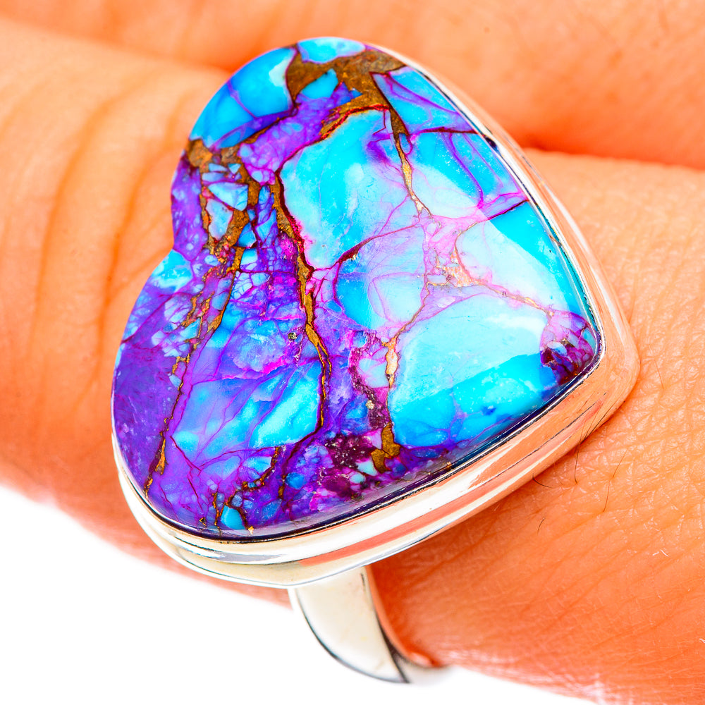 Purple Copper Composite Turquoise Rings handcrafted by Anasilvercos - RING124045