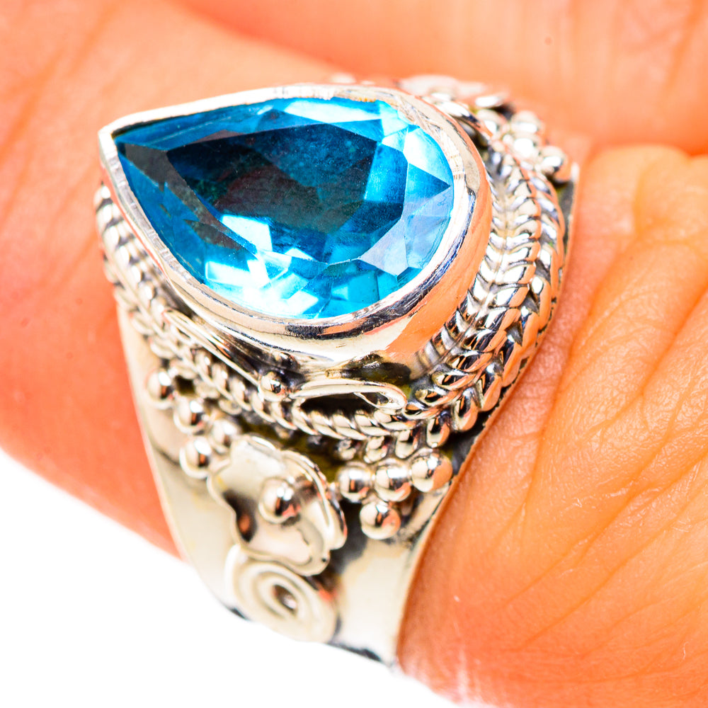 Swiss Blue Topaz Rings handcrafted by Anasilvercos - RING124057