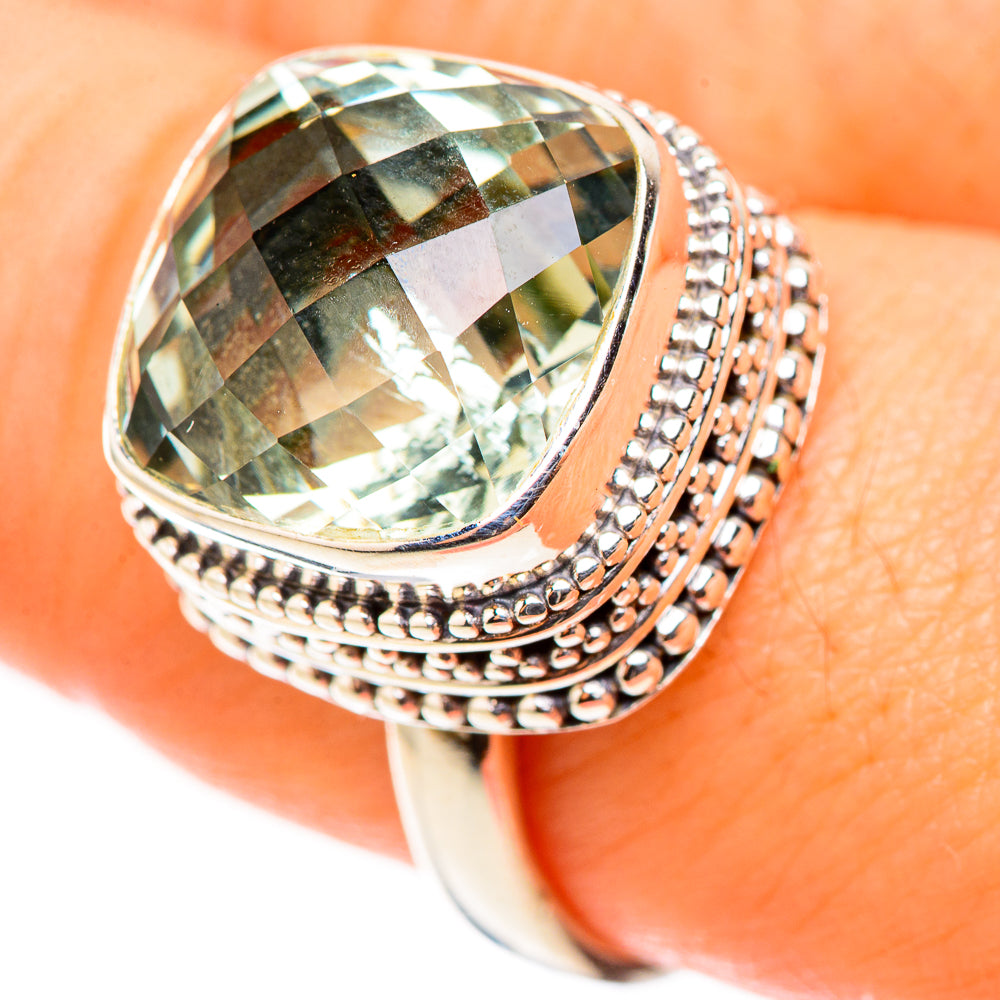 Green Amethyst Rings handcrafted by Anasilvercos - RING124059