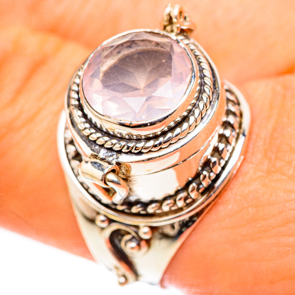 Rose Quartz Rings handcrafted by Anasilvercos - RING124061