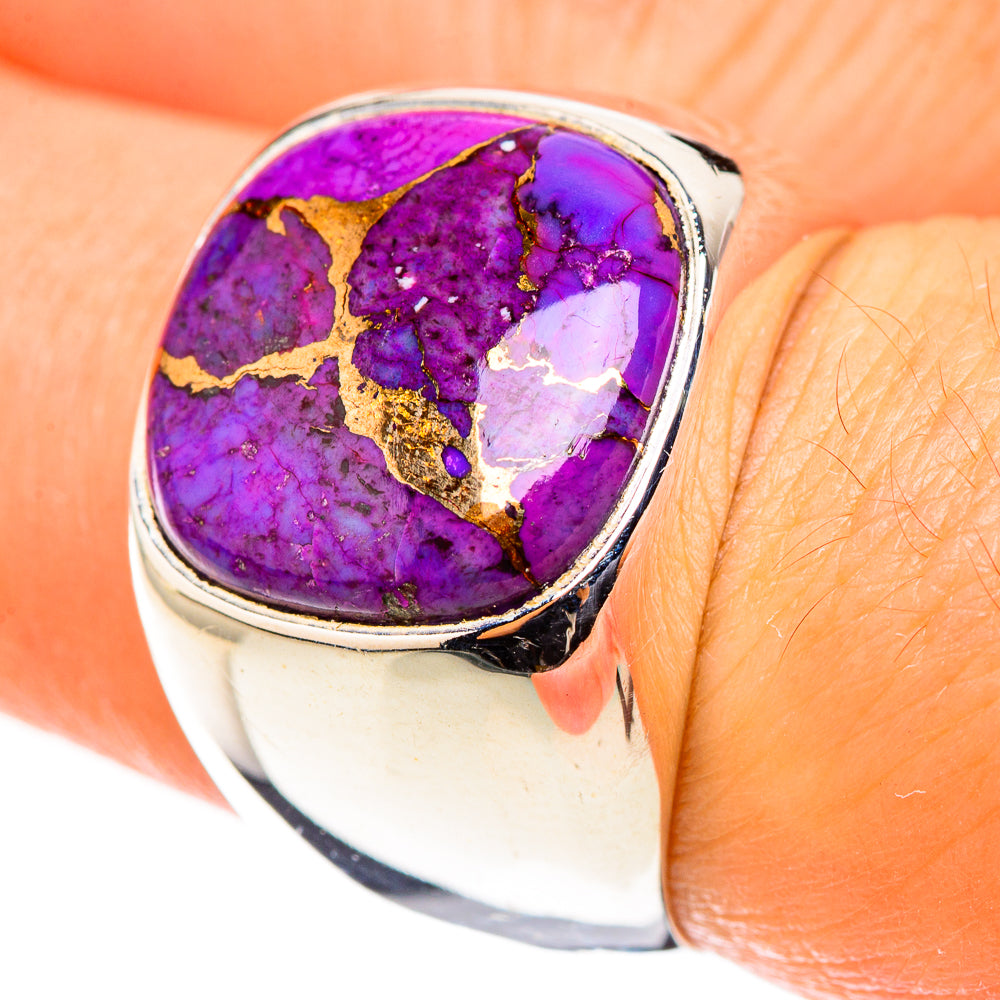 Purple Copper Composite Turquoise Rings handcrafted by Anasilvercos - RING124062