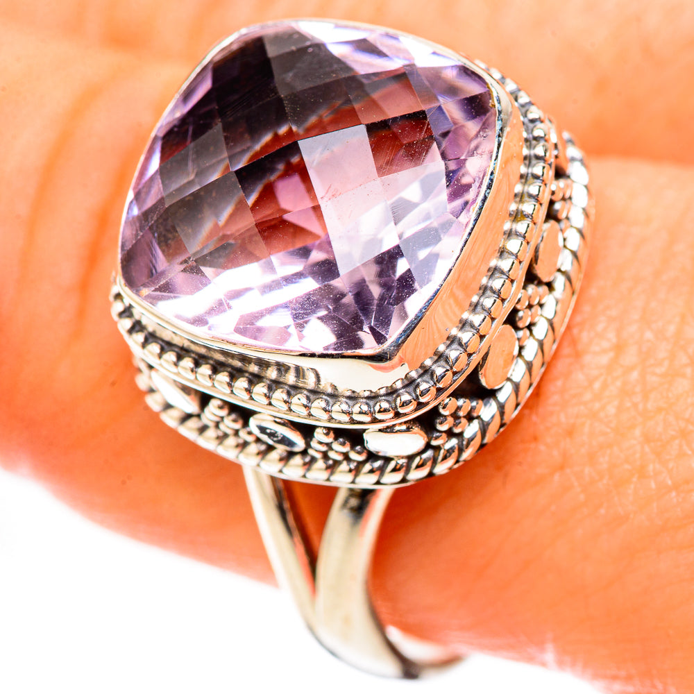 Pink Amethyst Rings handcrafted by Anasilvercos - RING124065