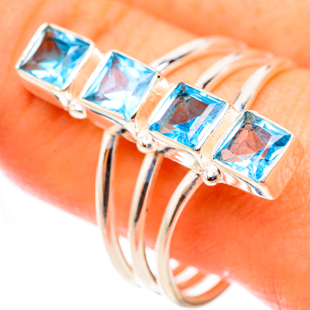 Swiss Blue Topaz Rings handcrafted by Anasilvercos - RING124075