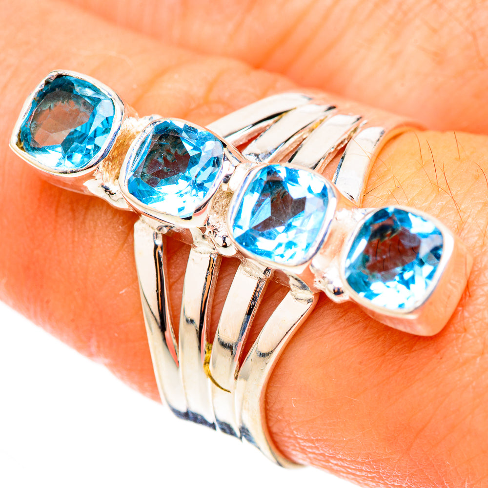 Swiss Blue Topaz Rings handcrafted by Anasilvercos - RING124078