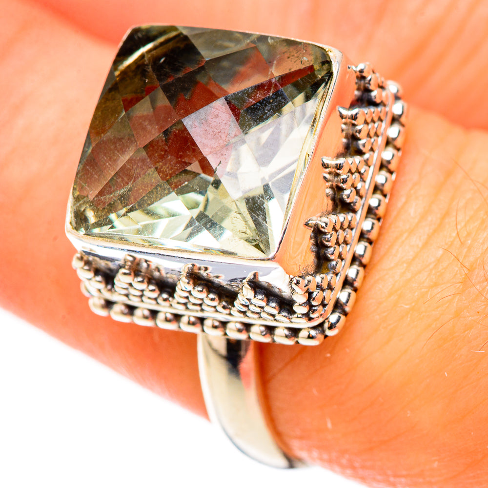 Green Amethyst Rings handcrafted by Anasilvercos - RING124080