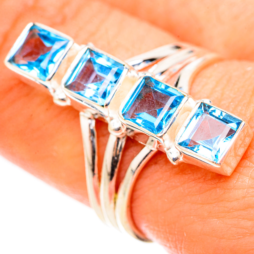Swiss Blue Topaz Rings handcrafted by Anasilvercos - RING124089