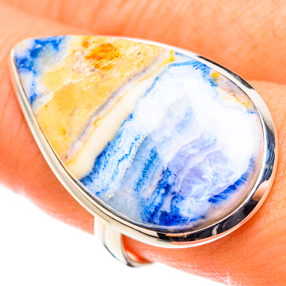 Blue Scheelite Rings handcrafted by Anasilvercos - RING124095