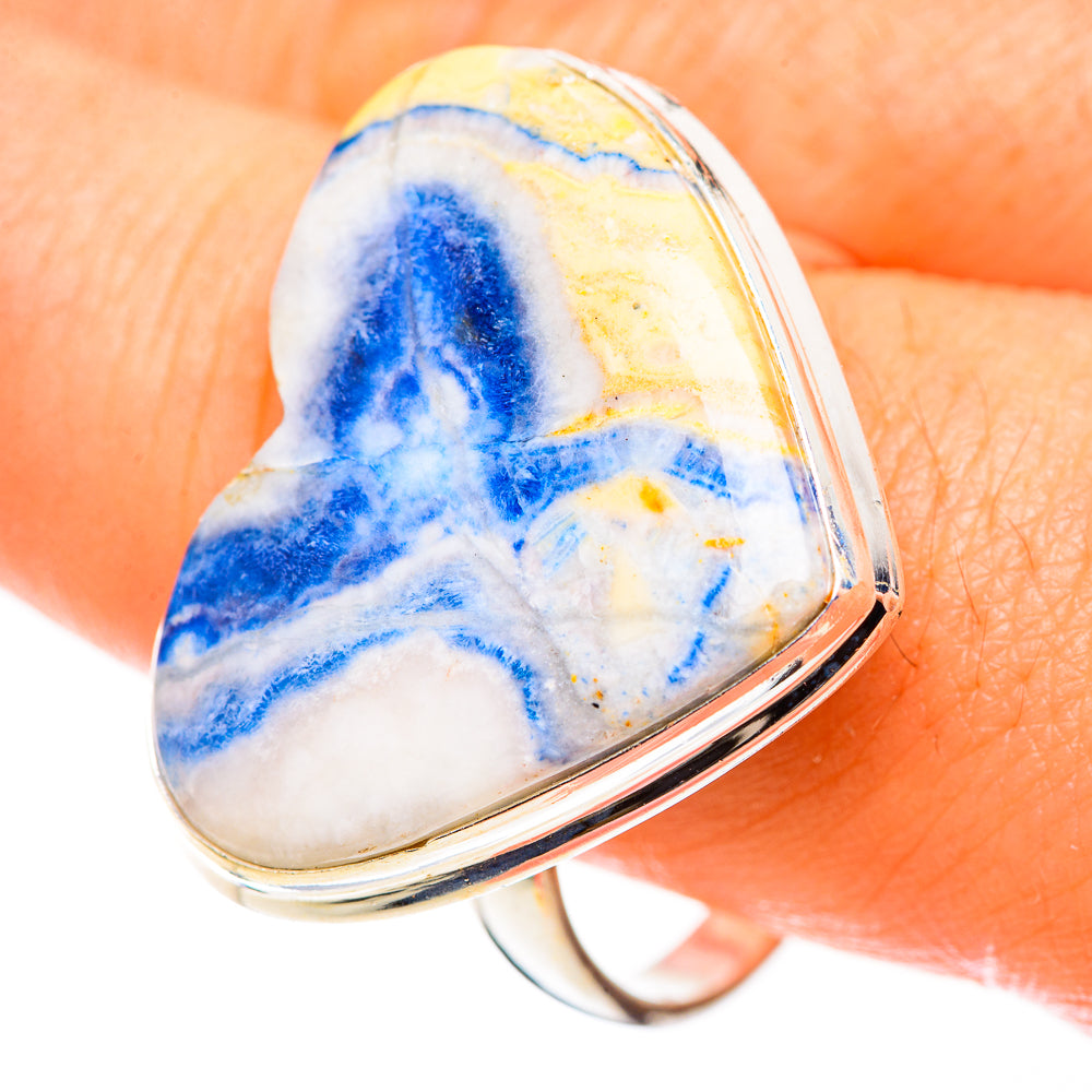 Blue Scheelite Rings handcrafted by Anasilvercos - RING124102