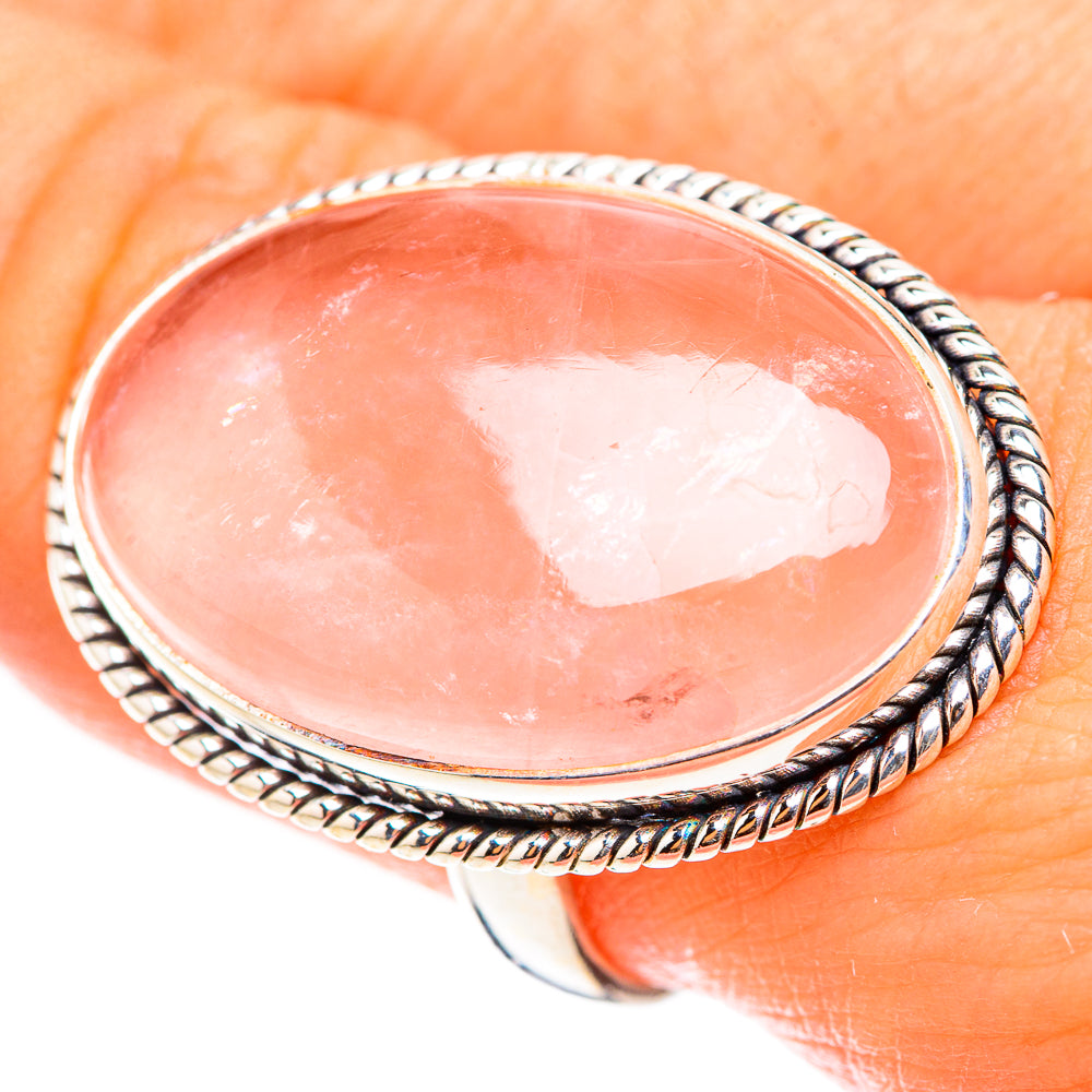 Rose Quartz Rings handcrafted by Anasilvercos - RING124104