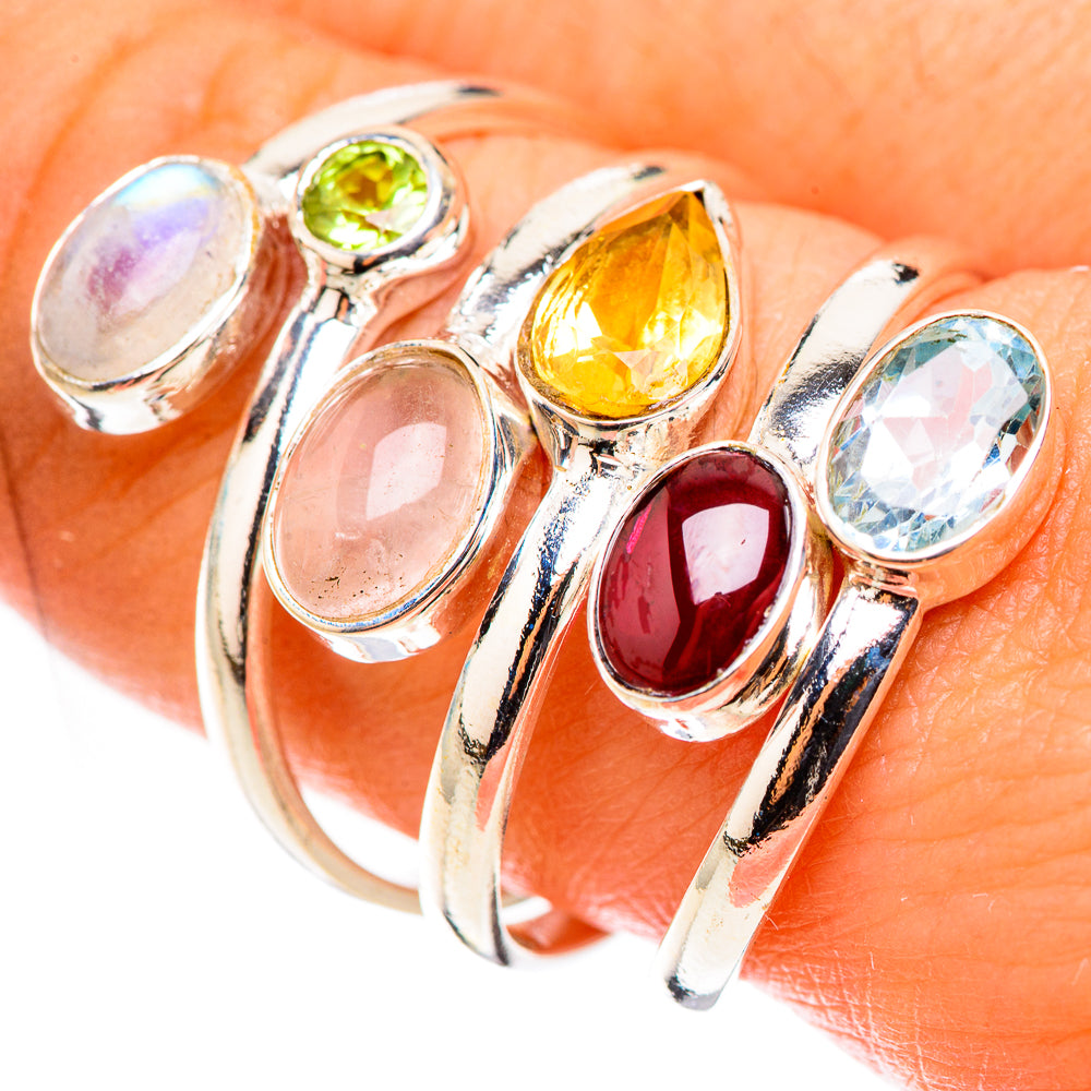Rose Quartz Rings handcrafted by Anasilvercos - RING124115